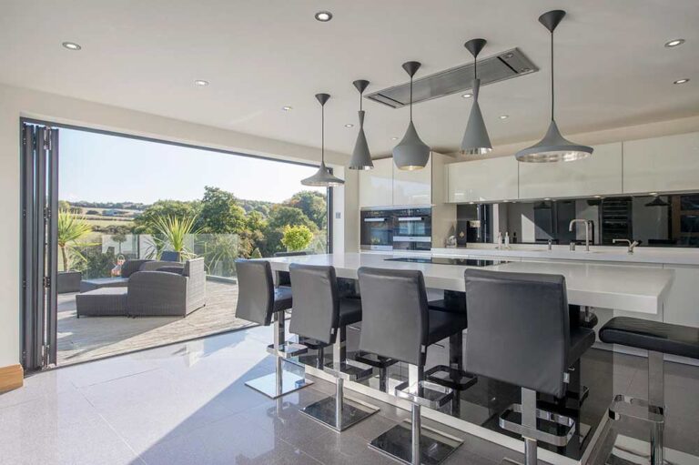 Integral blinds within kitchen bi-fold doors