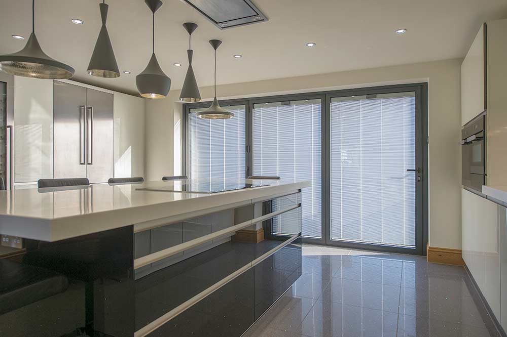 Kitchen with integral blinds and privacy